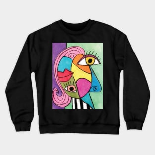 Abstract Face Colorful Crewneck Sweatshirt